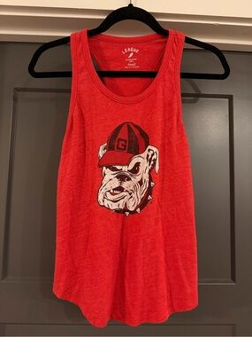 League College Football Georgia Bulldogs Graphic Dog Red Tank Top Size S